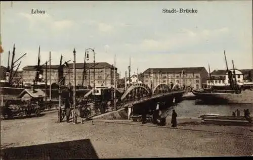Ak Liepaja Libau Lettland, Stadt-Brücke