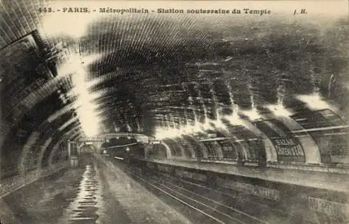 Ak Paris, U-Bahn, U-Bahn-Station Temple