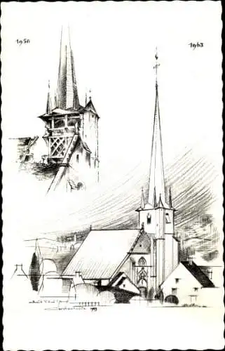 Künstler Ak Saint Privé Yonne, Kirche