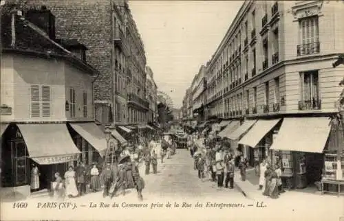 Ak Paris XV Vaugirard, Rue du Commerce, entnommen aus der Rue des Entrepreneurs