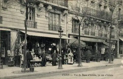 Ak-Observatorium von Paris XIV, Bazar d’Alesia, Rue d’Alesia