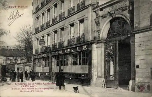 Ak Paris XIV Observatorium, Avenue d'Orléans, Post