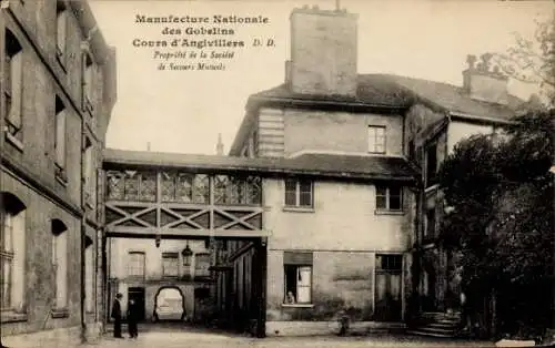 Ak Paris XIII., Manufacture Nationale des Gobelins, Cours d'Angivillers