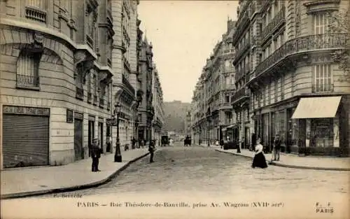 Ak Paris XVII, Rue Theodore-de-Banville, Avenue Wagram