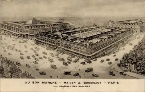 Ak Paris VIII., Markt, Maison A. Boucicaut, Gesamtansicht der Geschäfte