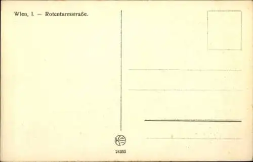 Ak Wien 1. Innere Stadt Österreich, Rotenturmstraße mit Geschäft Herz, Passanten, Kirchturm