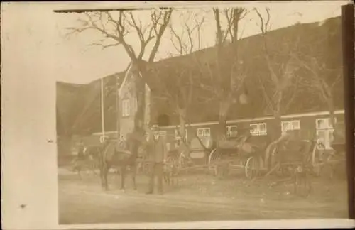 Foto Ak Tinglev Tingleff Dänemark, Landhaus, Pferd