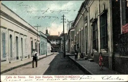 Ak Tacubaya Ciudad de Mexico Mexiko Stadt, Calle de Saenz, San Juan Bautista