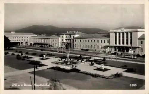 Ak Linz an der Donau Oberösterreich, Hauptbahnhof