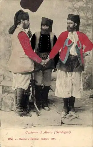Ak Nuoro Sardegna, Männer in italienischer Tracht