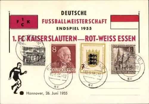 Ak Deutsche Fußballmeisterschaft Endspiel 1955, 1. FC Kaiserslautern, Rot-Weiß Essen