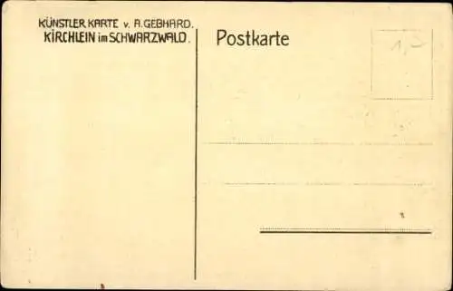 Künstler Ak Gebhard, A., Kirchlein im Schwarzwald