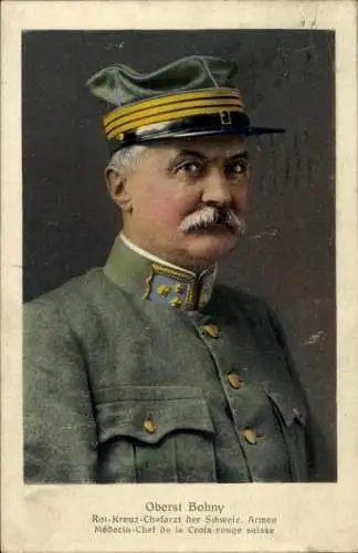 Ak Oberst Bohny, Rot-Kreuz-Chefarzt der Schweizer Armee, Portrait