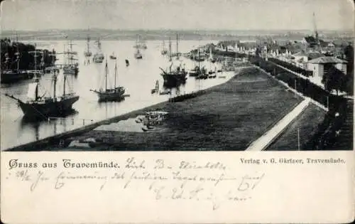 Ak Ostseebad Travemünde Lübeck, Hafen, Segelschiffe