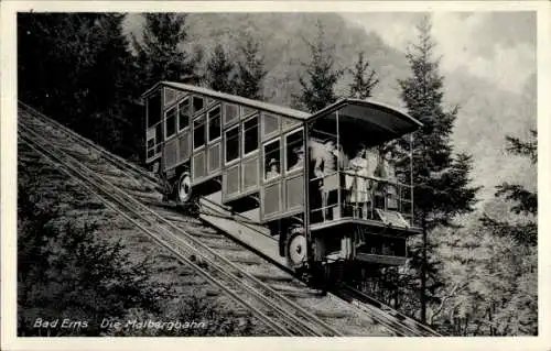 Ak Bad Ems an der Lahn, Malbergbahn, Standseilbahn