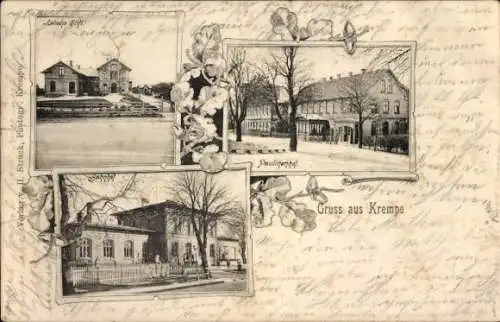 Ak Krempe in Holstein, Bahnhof, Paulinenhof