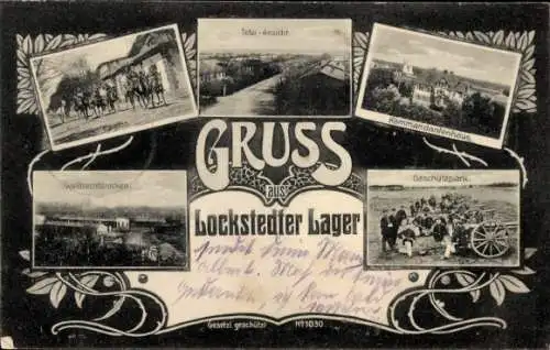 Ak Lockstedt in Holstein, Lockstedter Lager, Totalansicht, Kommandantenhaus, Geschützpark, Kasino