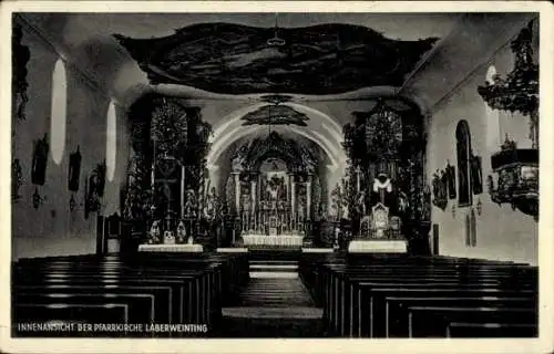 Ak Laberweinting in Niederbayern, Pfarrkirche, Innenansicht