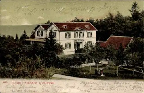 Ak Felsberg Lautertal im Odenwald, Hotel Felsberg, Außenansicht