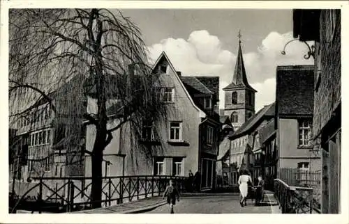 Ak Reichelsheim im Odenwald, Teilansicht, Brücke, Kirche