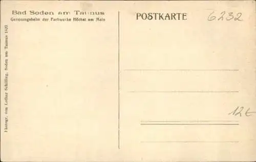 Ak Bad Soden am Taunus Hessen, Genesungsheim der Farbwerke Höchst, Panorama