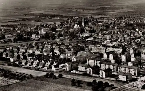 Ak Hattersheim am Main, Neue Siedlung, Luftbild, Panorama