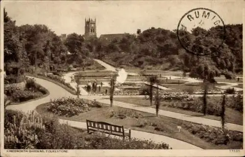 Ak Folkestone Kent England, Kingsnorth Gardens