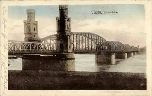 Ak Toruń Thorn Westpreußen, Weichselbrücke