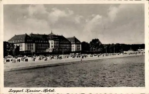 Ak Sopot Gdańsk Zoppot Danzig, Kasino-Hotel, Strand