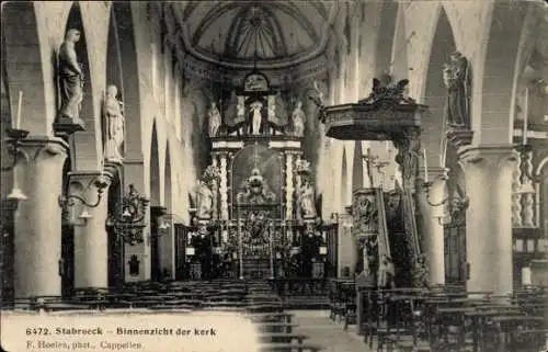 Ak Stabroeck Stabroek Flandern Antwerpen, Kirche, Innenansicht