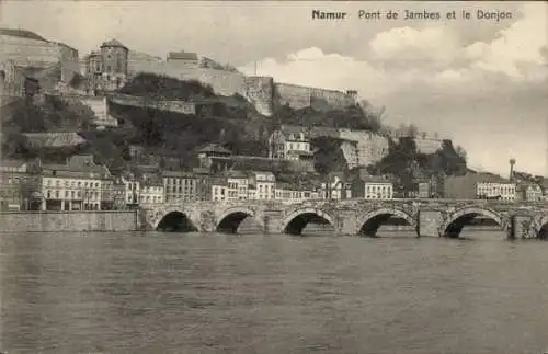 Ak Namur Wallonien, Brücke de Jambes, Donjon