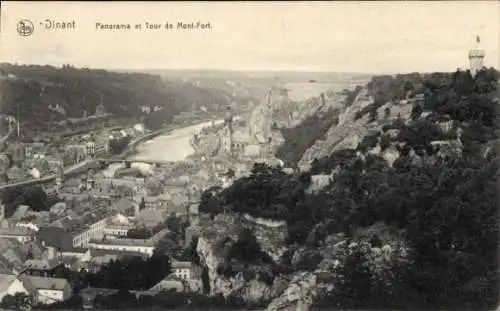 Ak Dinant Wallonien Namur, Panorama, Turm Mont-Fort