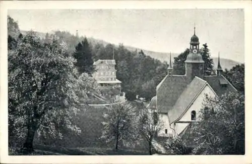 Ak Kriens Kanton Luzern, Hergiswald, Kurhaus, Wallfahrtskapelle