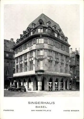 Ak Basel Stadt Schweiz, Singerhaus am Marktplatz