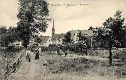 Ak Ostseebad Ahlbeck Heringsdorf auf Usedom, Dorfpartie