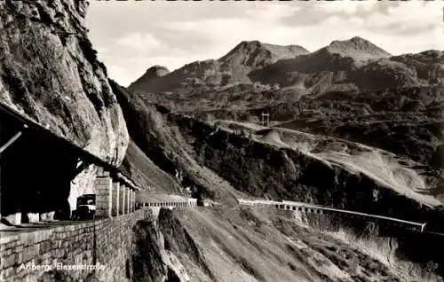 Ak Zürs Lech am Arlberg Vorarlberg, Flexenstraße nach Stuben Klösterle am Arlberg