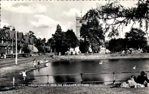 Ak Devizes Wiltshire England, St. James Church, The Crammer