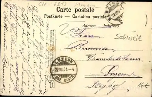 Ak Menzingen Kt Zug Schweiz, Kloster, Pension Gubel