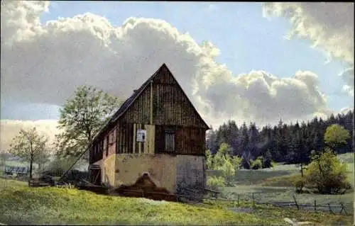 10 alte Ansichtskarten Photochromie im Umschlag "Unser Erzgebirge" Serie 3