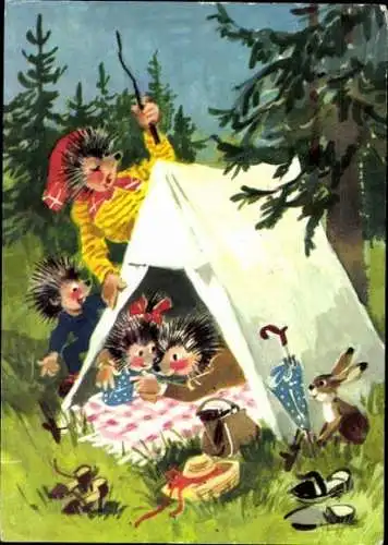 11 Ansichtskarten Mecki Igel, verschiedene Ansichten