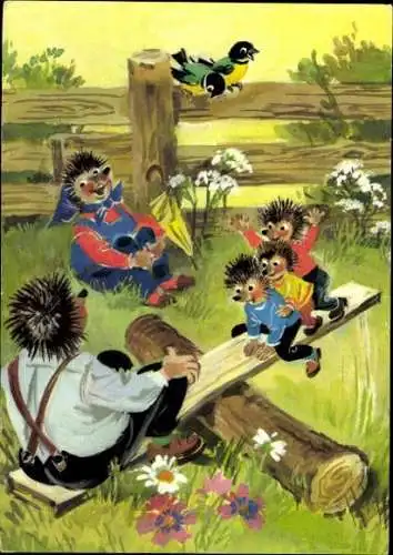 12 Ansichtskarten Mecki Igel, verschiedene Ansichten