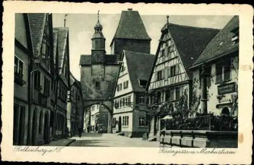 11 AK Rothenburg ob der Tauber Mittelfranken, Markustum, Kobolzellertor, Spitaltor, Burgtor