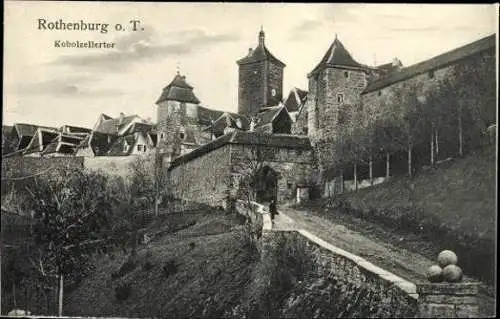 11 AK Rothenburg ob der Tauber Mittelfranken, Markustum, Kobolzellertor, Spitaltor, Burgtor
