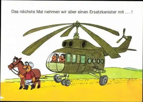 10 AK mit Zeichnungen, Karikatur, Militärhandelsorganisation, im Wickelumschlag