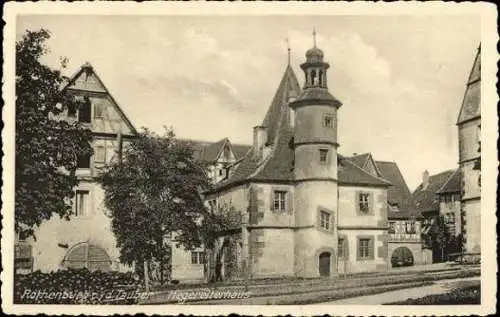 10 AK Rothenburg ob der Tauber Mittelfranken, Weisser Turm, Markusturm, Rathaus, Feuerleinserker