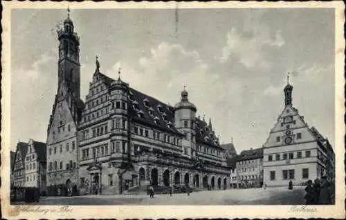 10 AK Rothenburg ob der Tauber Mittelfranken, Weisser Turm, Markusturm, Rathaus, Feuerleinserker