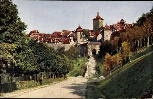 10 AK Rothenburg ob der Tauber Mittelfranken, Weisser Turm, Markusturm, Rathaus, Feuerleinserker