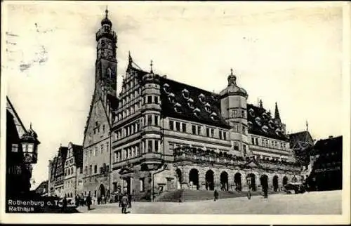 10 AK Rothenburg ob der Tauber Mittelfranken, Weisser Turm, Rathaus, Markustum, Taubertal