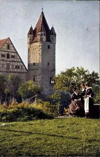 10 alte Ak Rothenburg ob der Tauber Mittelfranken, diverse Ansichten