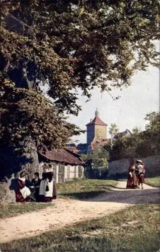 10 alte Ak Rothenburg ob der Tauber Mittelfranken, diverse Ansichten